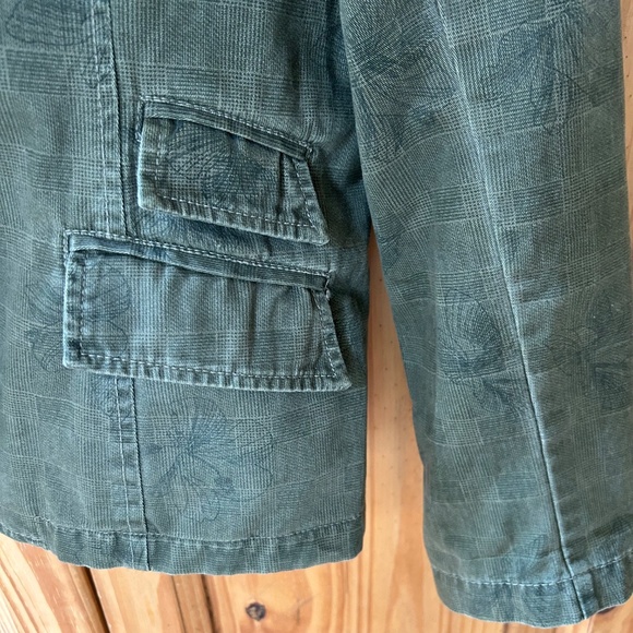 Caribbean Joe Jacket Army Green Floral print 100% Cotton Women's Size 10 - Picture 9 of 12